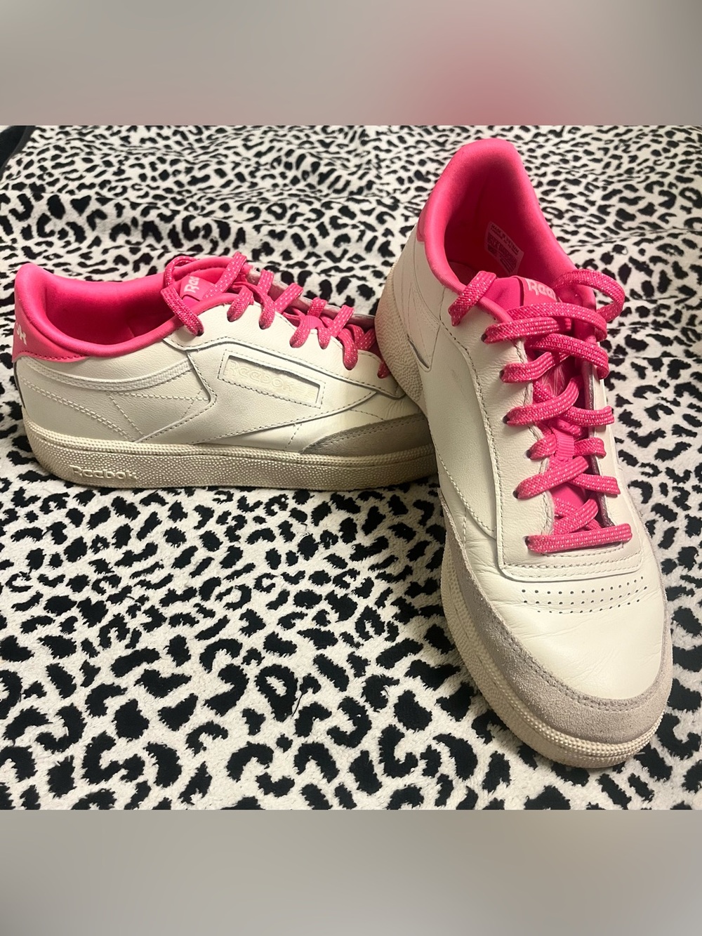 Reebok Club C 85 White / Atomic Pink Low Top Sneakers